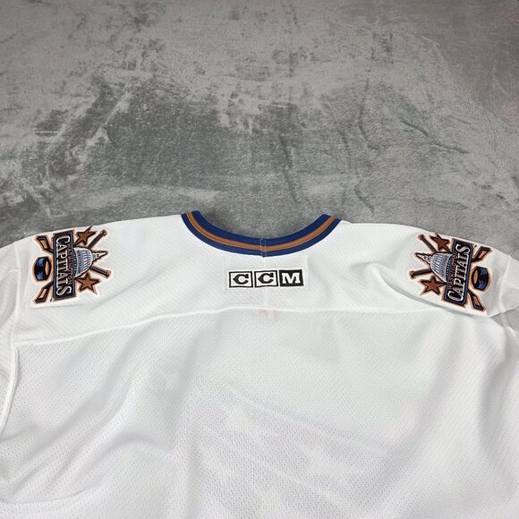 Vintage Washington Capitals Jersey Mens XL White Screaming Eagle NHL 90s CCM - Picture 6 of 11